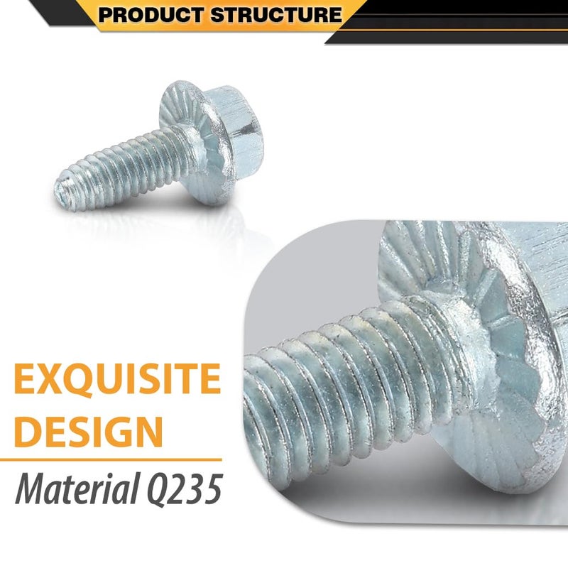 cnnell License Plate Screws for American Cars #14x 3/4" (#1620), Hex/Phillips/Flat 100Pcs - Image 5